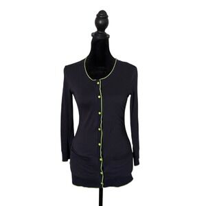 Theory Julyn Cardigan Sweater Women Size P 00 0‎ Blue Green Preppy Office